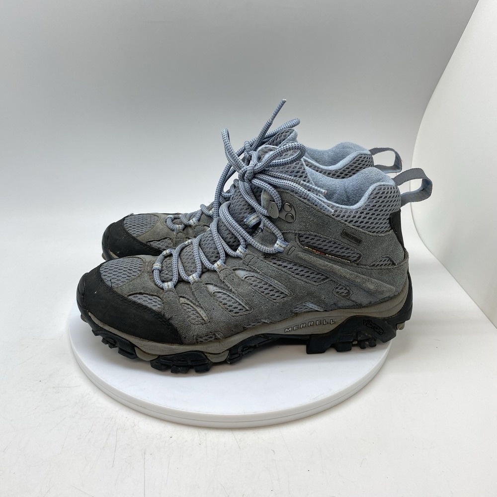 Merrell Women's Light Gray and Black Trail Hiking Boots - Picture 3 of 10